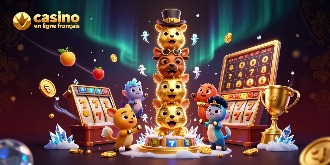 Le totem en or des casinos en ligne français illustre la diversité et l'animation d'une expérience de jeu unique.