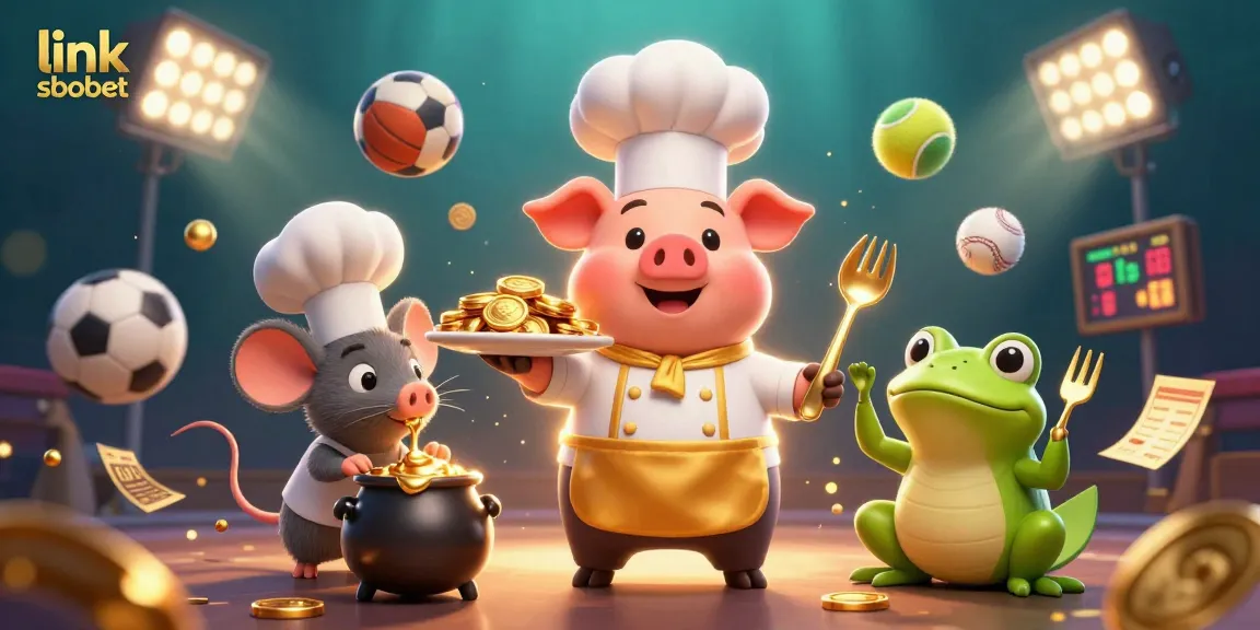 Engage with link sbobet betting action featuring whimsical characters in a vibrant sports scene.