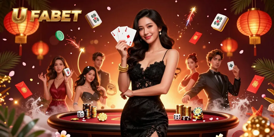 Experience the thrill of UFABET with the glamorous casino ambiance illustrated in this captivating scene.
