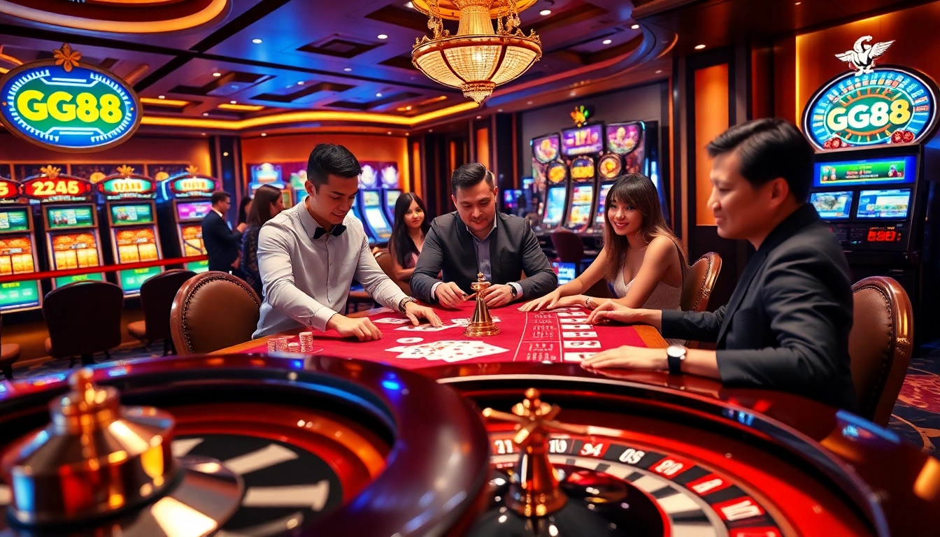 Experience a thrilling moment at GG88 casino with players winning at the poker table.