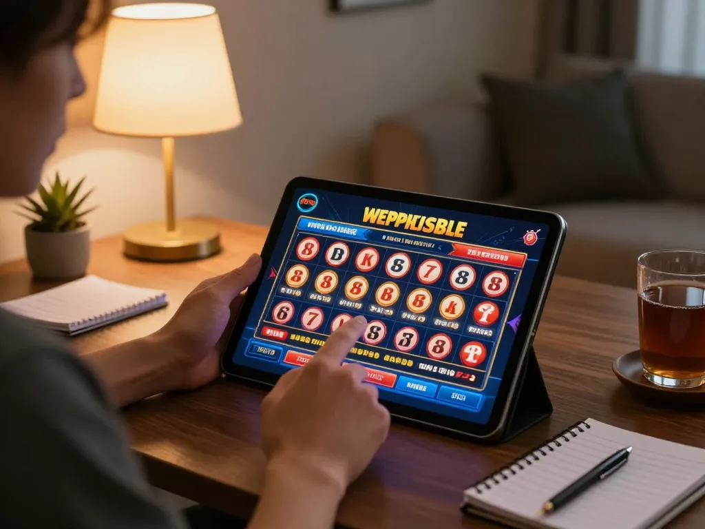 Engaging in keluaran togel singapore from a cozy home setup, focusing on strategic online gaming.