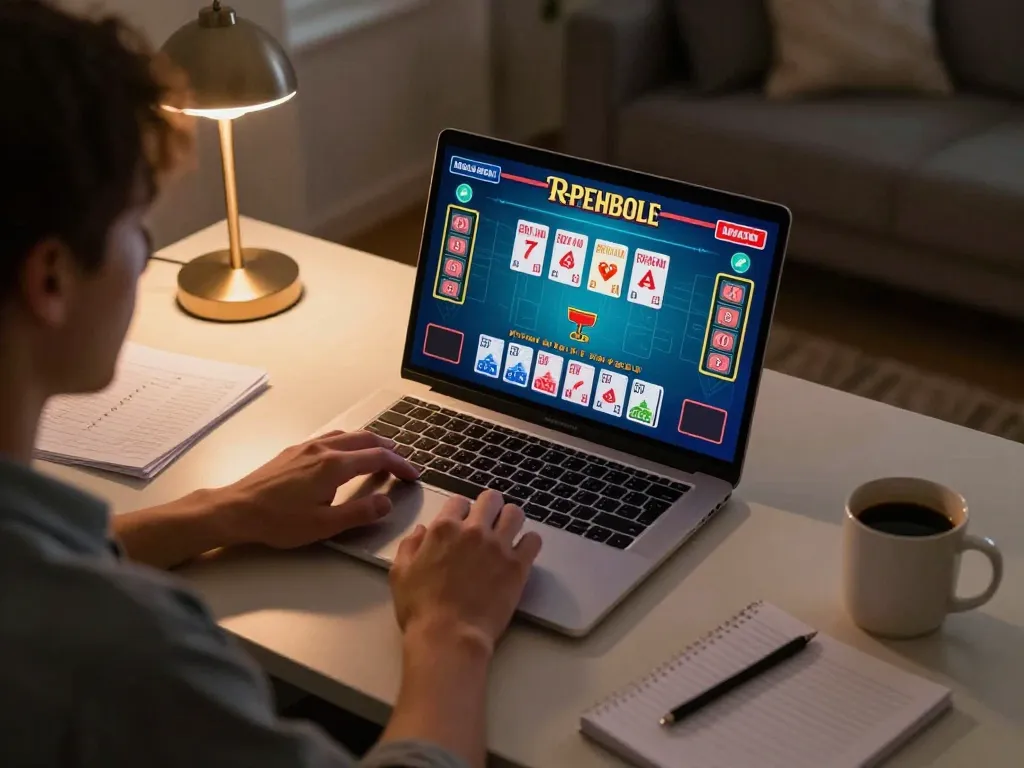 Engaging player using fly88 link for online gaming at home with live dealer blackjack interface