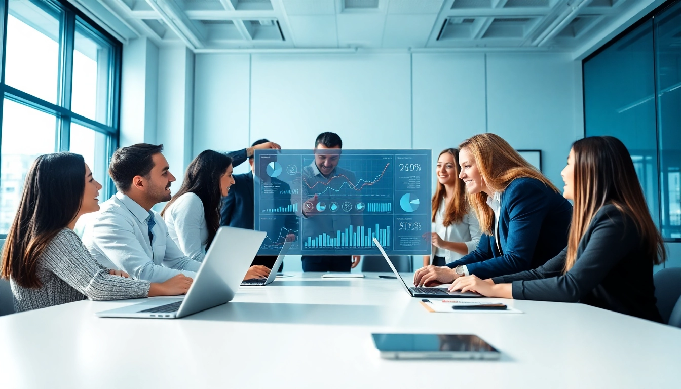 Illustration of an AI assistant for enterprise teams enhancing collaboration in a modern workspace.