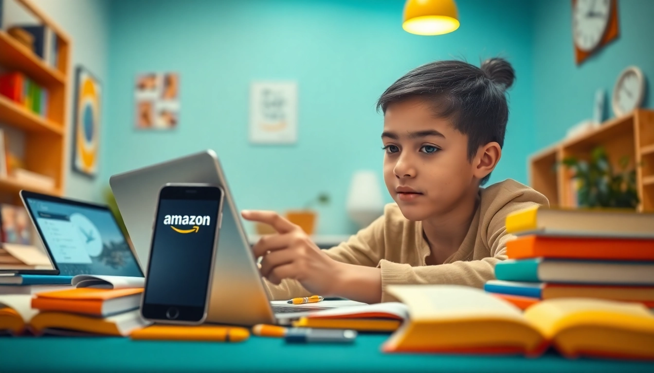 教育資料を表示したノートパソコンの前で、スタディサプリキャンペーンコード Amazon を使用している魅力的なオンライン学習の場面