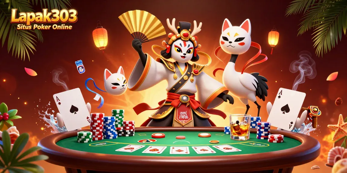 Experience thrilling poker action with Lapak303 Situs Poker Online, showcasing dynamic game elements.