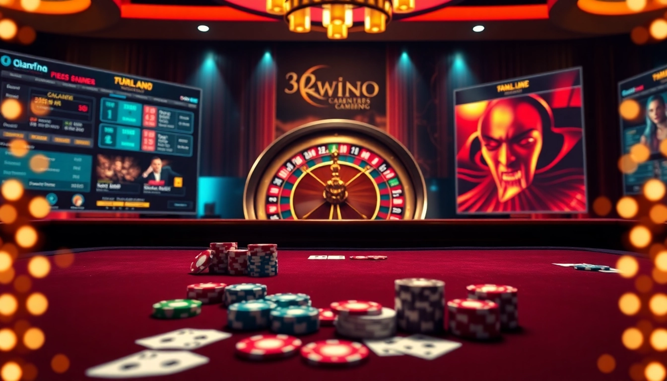 Excitement at https://32win11.net/ with vibrant poker chips and roulette, capturing online casino thrills.