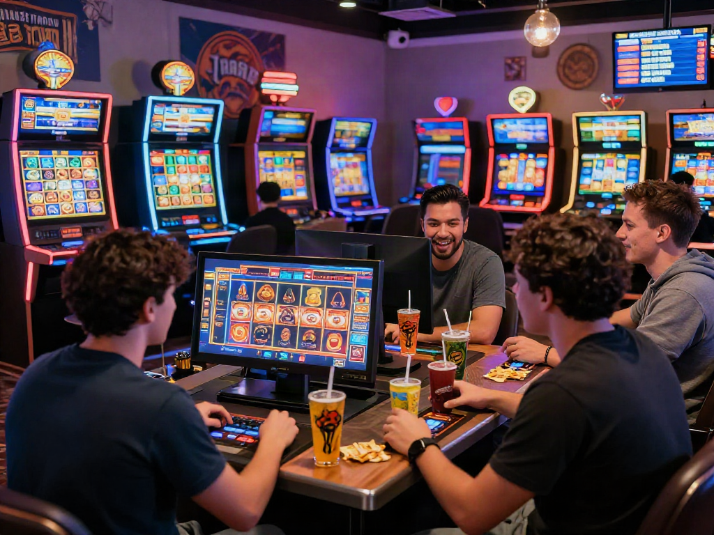 Engaging players enjoying slot bonus new member 100 experience in vibrant online casino.