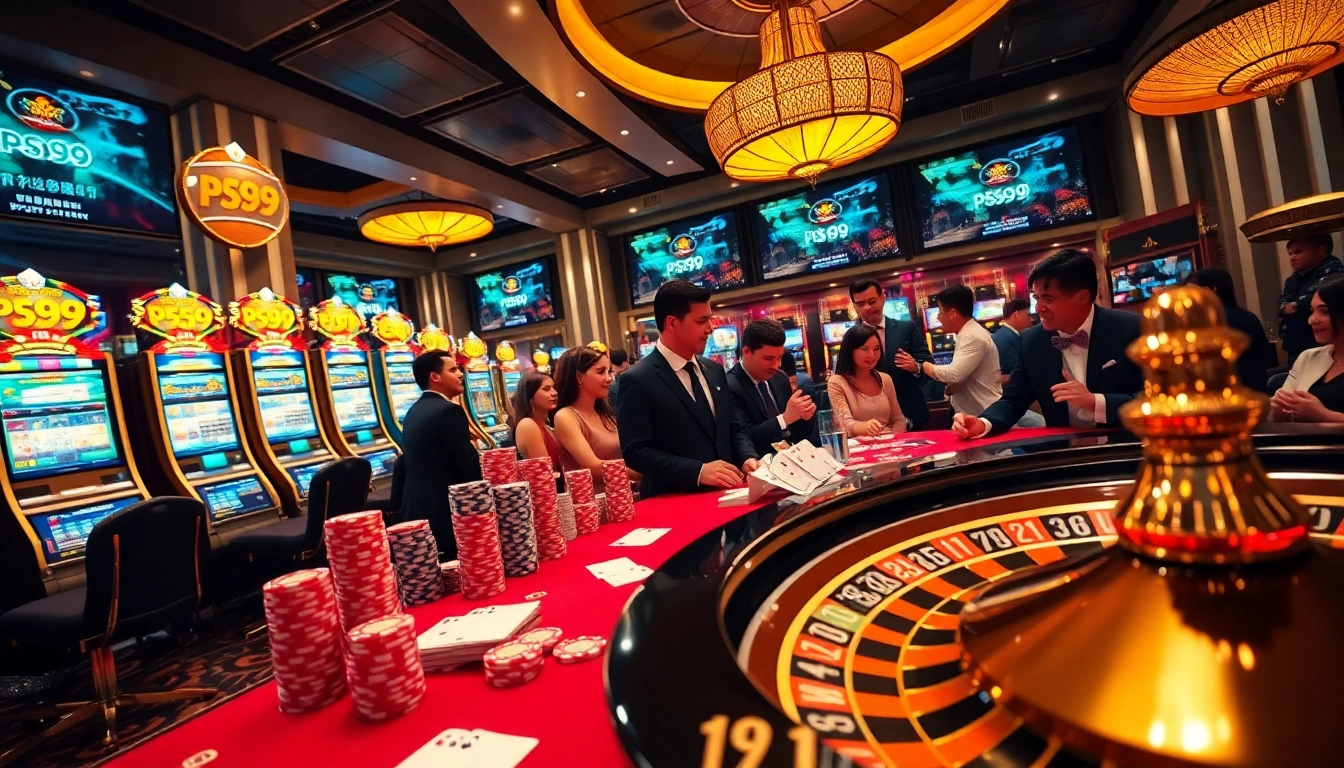 Experience the thrill of PS99 thể thao at an upscale casino with engaging gaming visuals.