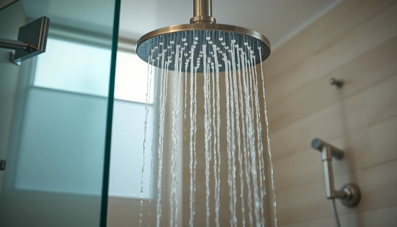 Experience elegant showers with modern design features and tranquil ambiance.