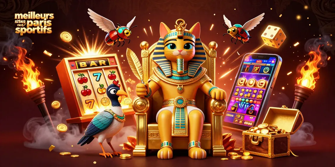 Découvrez les meilleurs sites de paris sportifs avec un pharaon égyptien dans un casino vibrant.