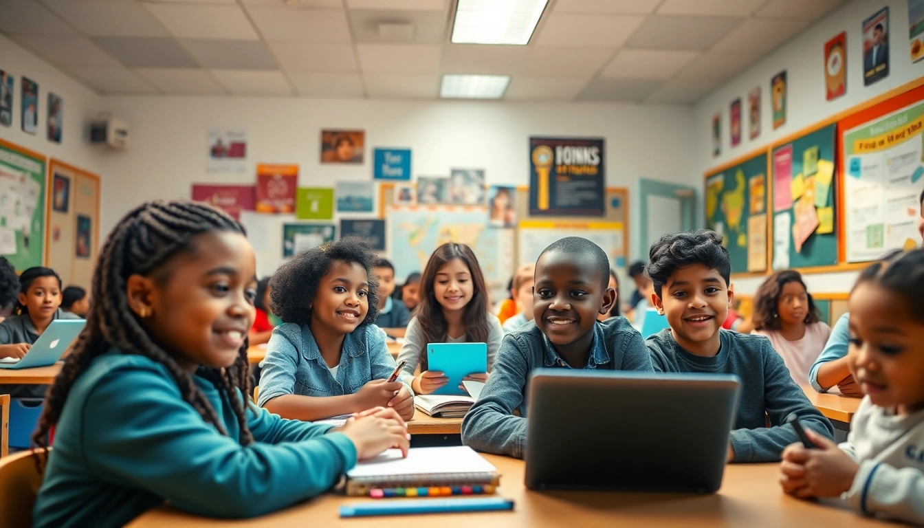 Engaged students in a vibrant classroom setting focused on education reform and innovation.