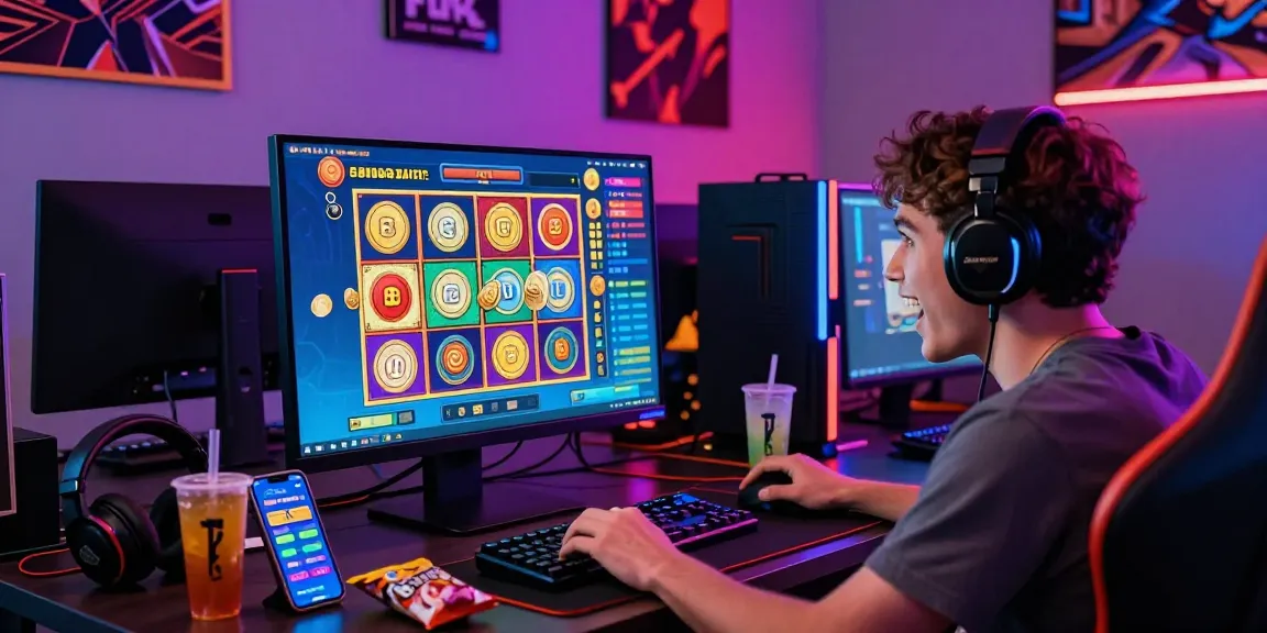 slot depo 5k online gaming interface with vibrant colors and jackpot excitement