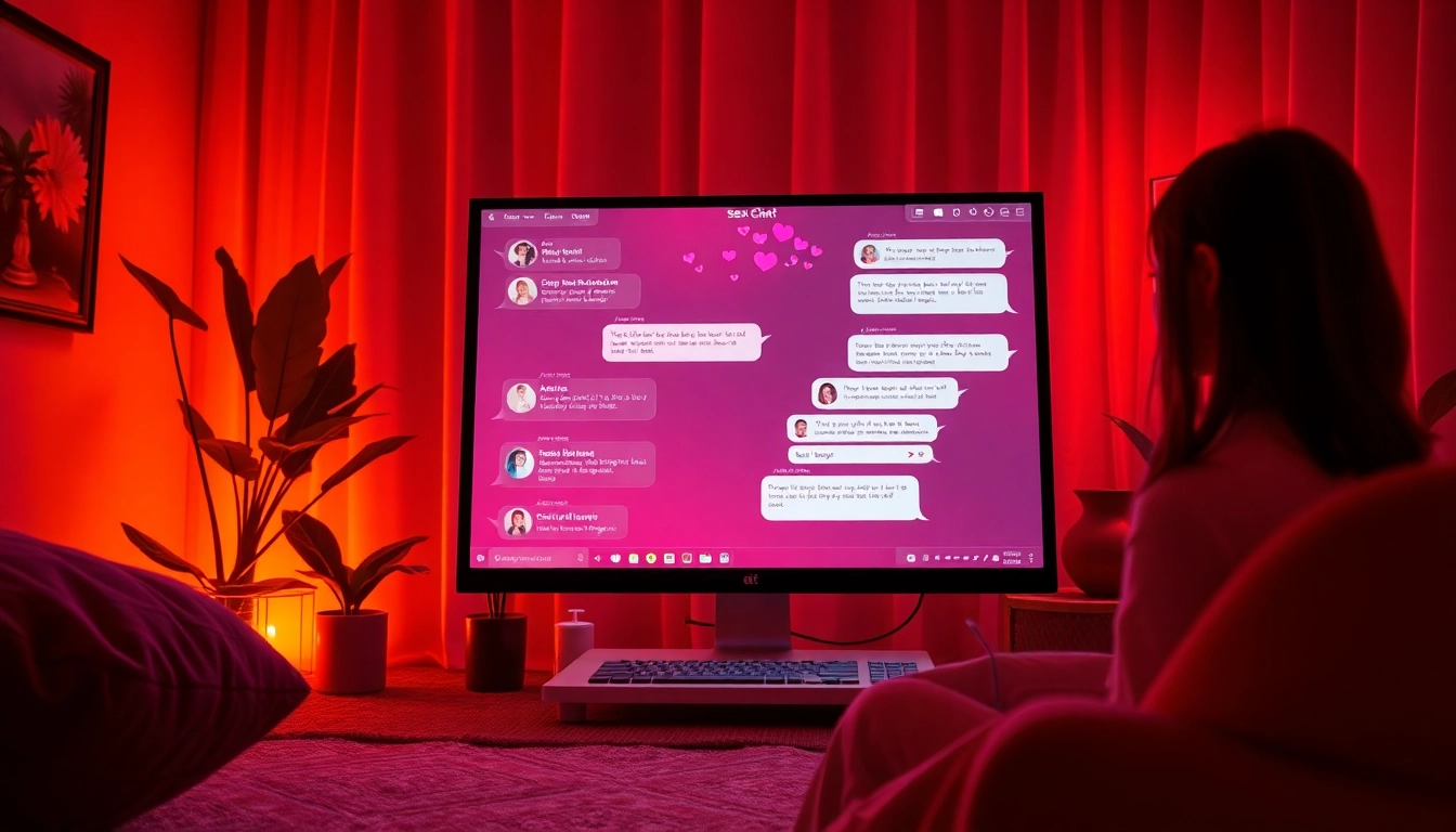 Engaging atmosphere of sex chat AI interaction with digital flirtation.