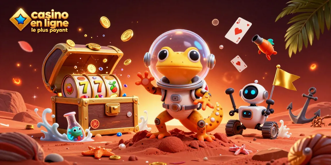 Casino en ligne le plus payant avec une illustration dynamique de personnages extraterrestres et de jeux d'argent.
