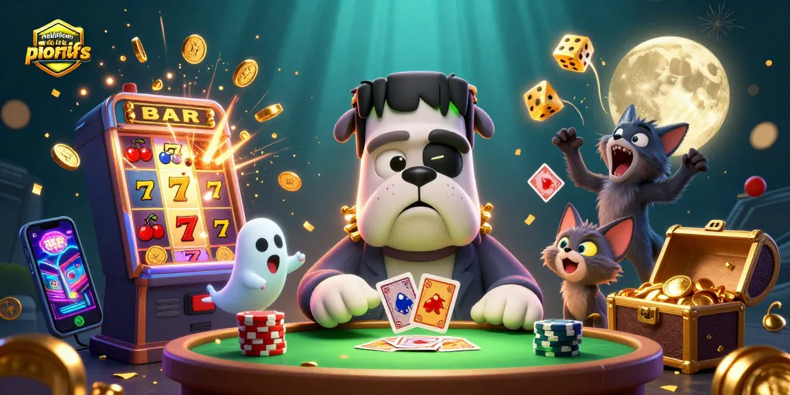 Découvrez les meilleurs sites de paris sportifs avec un bulldog affichant des cartes dans un climat ludique.