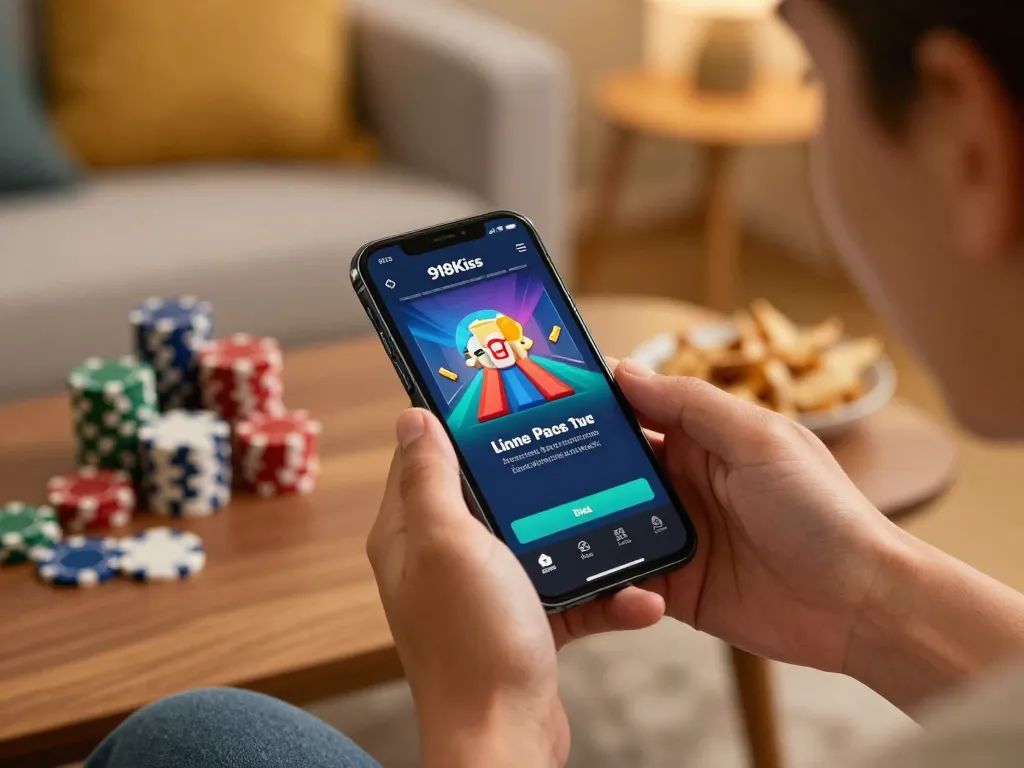 Engage with the 918Kiss app while enjoying responsible gaming at home with ease and excitement.
