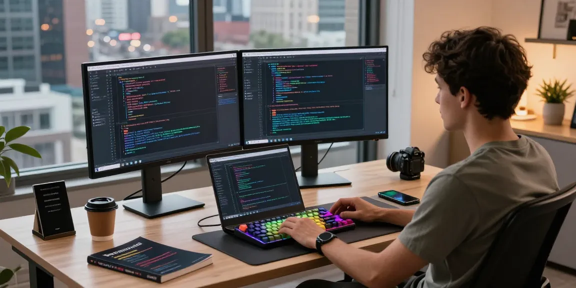 Captivating workspace scene showcasing 截图工具下载 with a developer's setup for efficient coding.