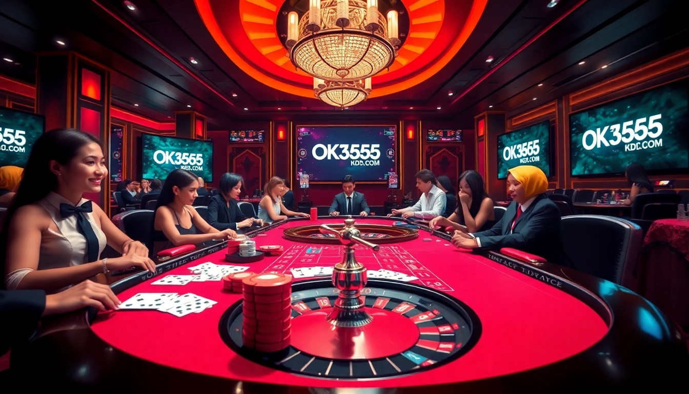Experience thrilling casino action at OK365KD.COM with vibrant gaming tables and engaging players.