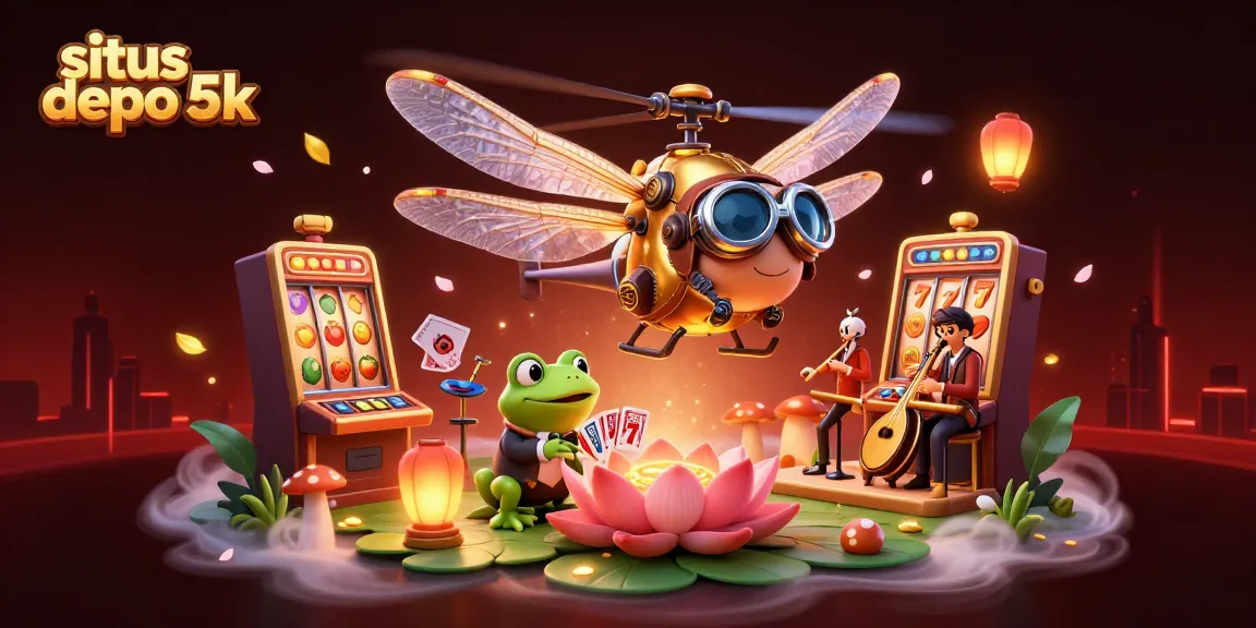 Spin slots at situs depo 5k with vibrant 3D characters and elements showcasing gaming excitement.