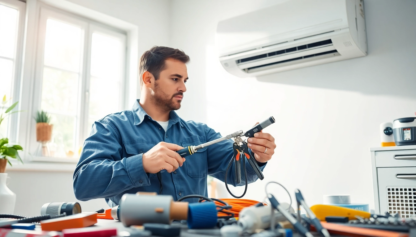 Expert air conditioning repair Canada service displayed by a technician in action.