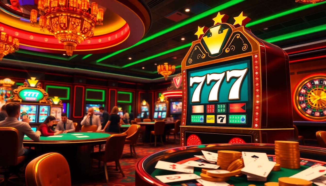 Players experiencing the excitement of slot 777 games in a vibrant casino.