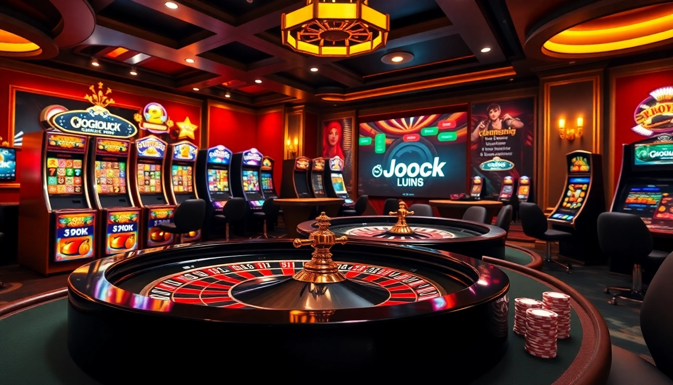 Experience the excitement of Jogoluck with vibrant casino gaming visuals.