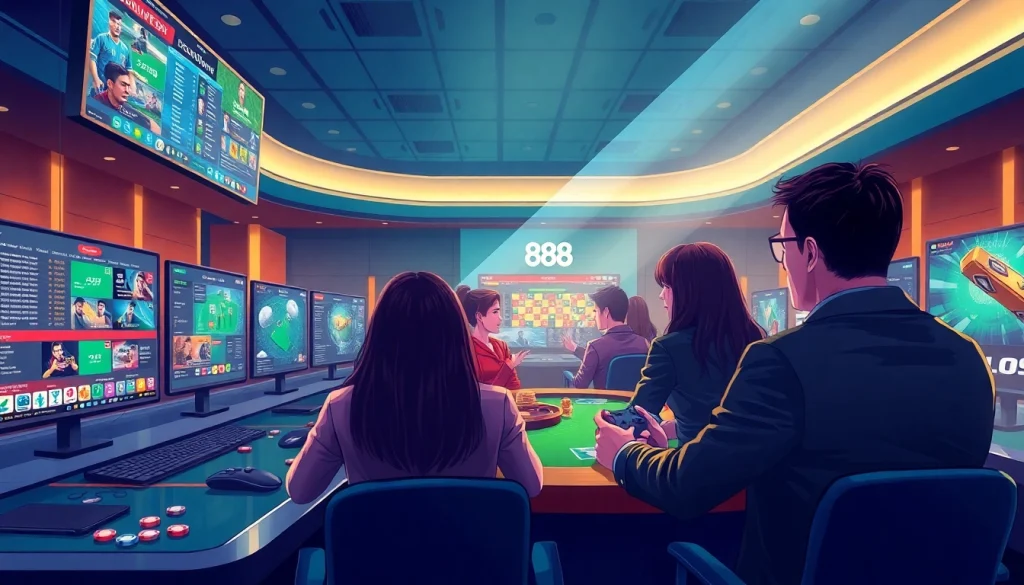 Exciting gaming interface representation of 888new, featuring sports betting and casino elements.
