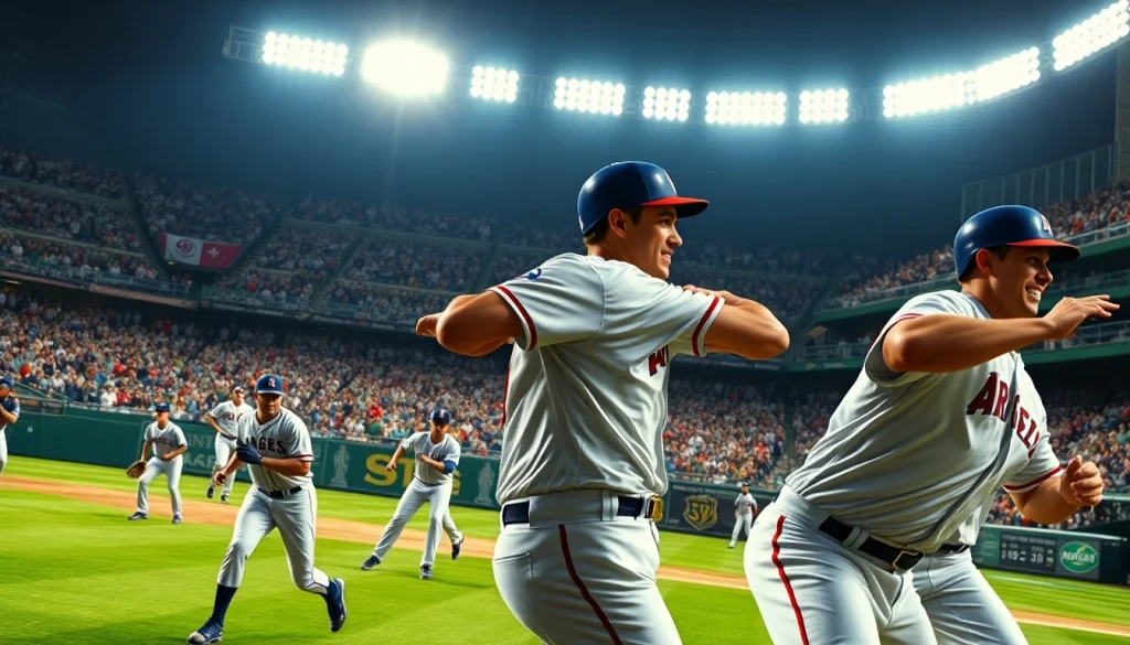 mlb중계 경기 중인 선수들과 관중들이 생생하게 보이는 모습