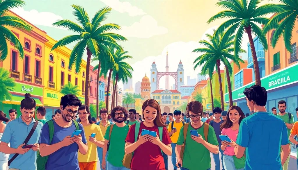 Visual representation of best sports betting sites Brazil showcasing bettors in a vibrant setting.