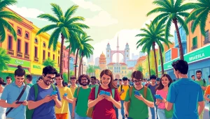 Visual representation of best sports betting sites Brazil showcasing bettors in a vibrant setting.