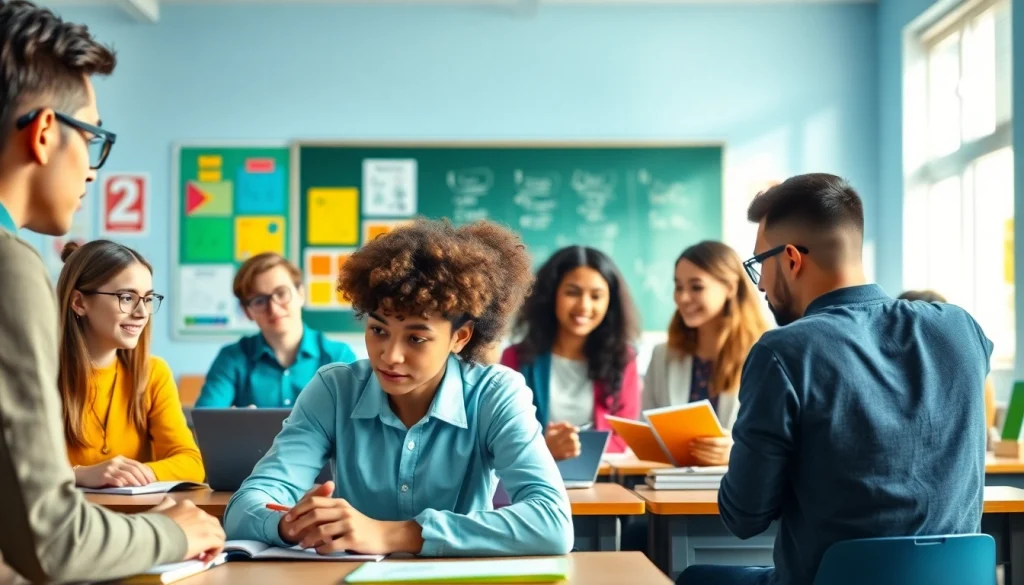 Students collaborating in a classroom, emphasizing the role of Education in diverse learning environments.