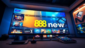 Engaging 888new online gaming platform interface showcasing diverse games and user-friendly design.