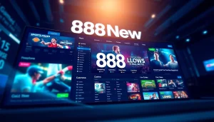 Experience the vibrant interface of 888new, showcasing dynamic online gaming options and user-friendly features.