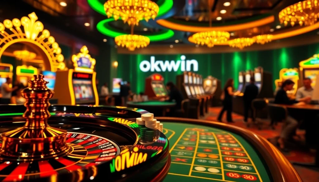 Experience thrilling bets and gaming action with okwwin in a luxurious casino atmosphere.