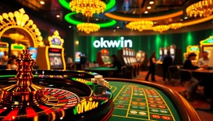 Experience thrilling bets and gaming action with okwwin in a luxurious casino atmosphere.