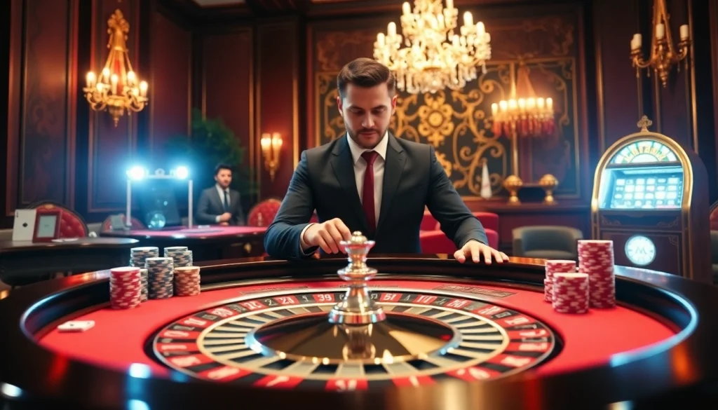 Thrilling roulette action at a casino with 7mcn chips showcasing strategy and excitement.