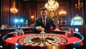 Thrilling roulette action at a casino with 7mcn chips showcasing strategy and excitement.
