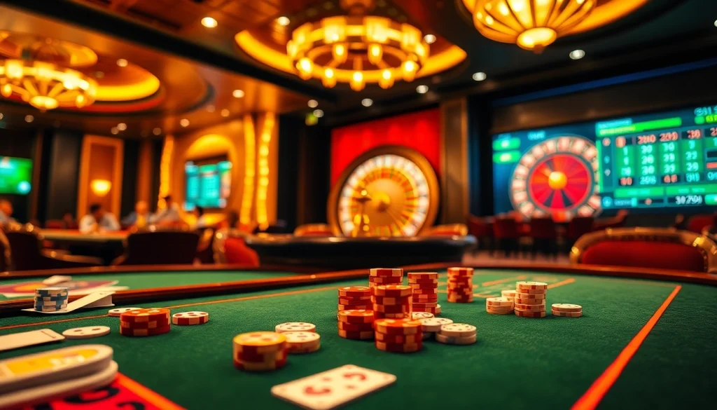 Kuwin casino gaming scene showcasing immersive poker and roulette experiences.