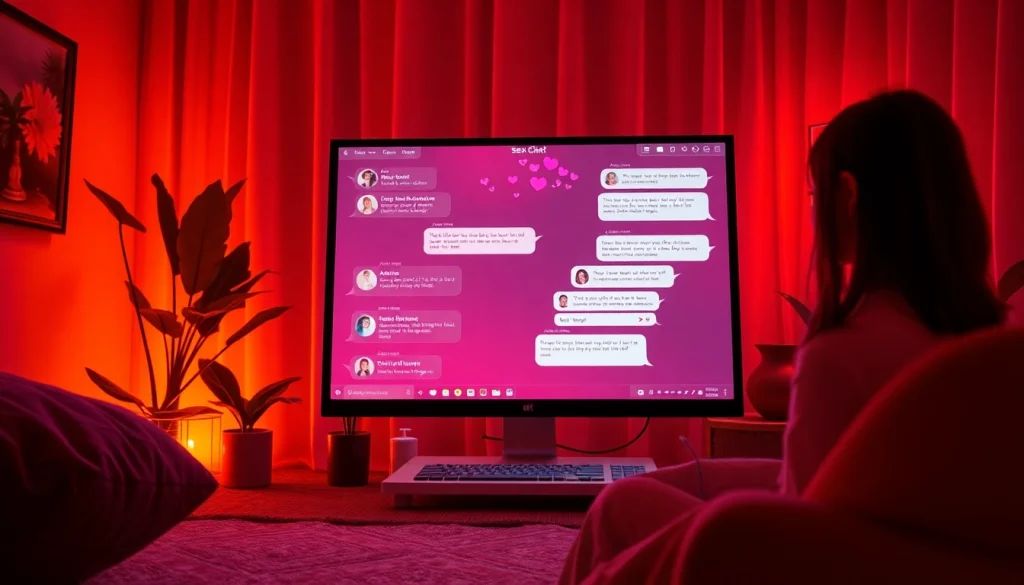 Engaging atmosphere of sex chat AI interaction with digital flirtation.