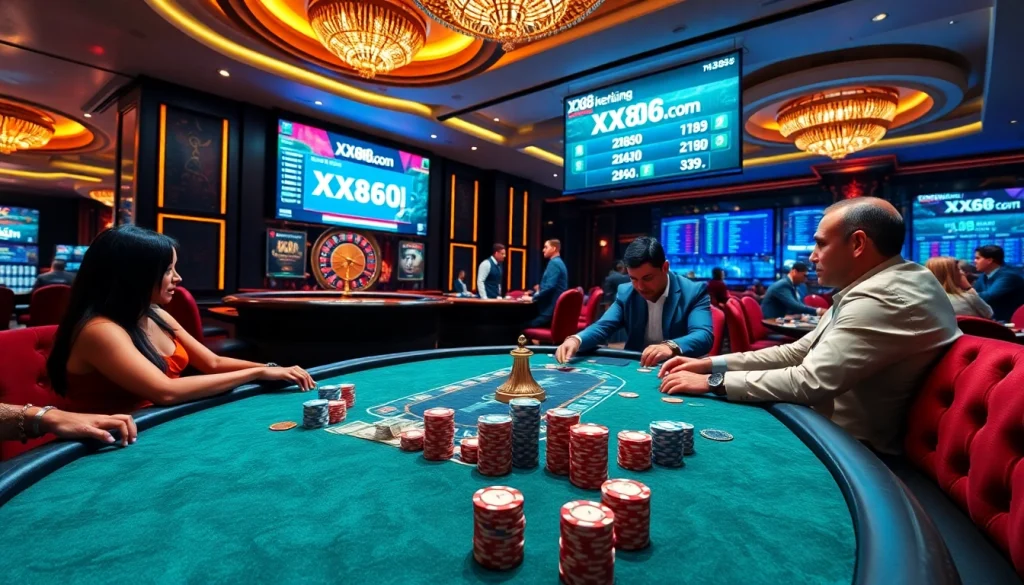 Experience the thrill of blackjack at xx88com with players strategizing for big wins.