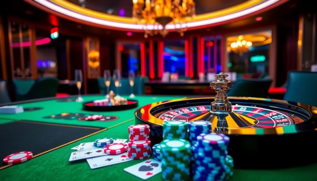 Experience excitement at rr88.com with vibrant casino games, poker chips, and roulette wheel.