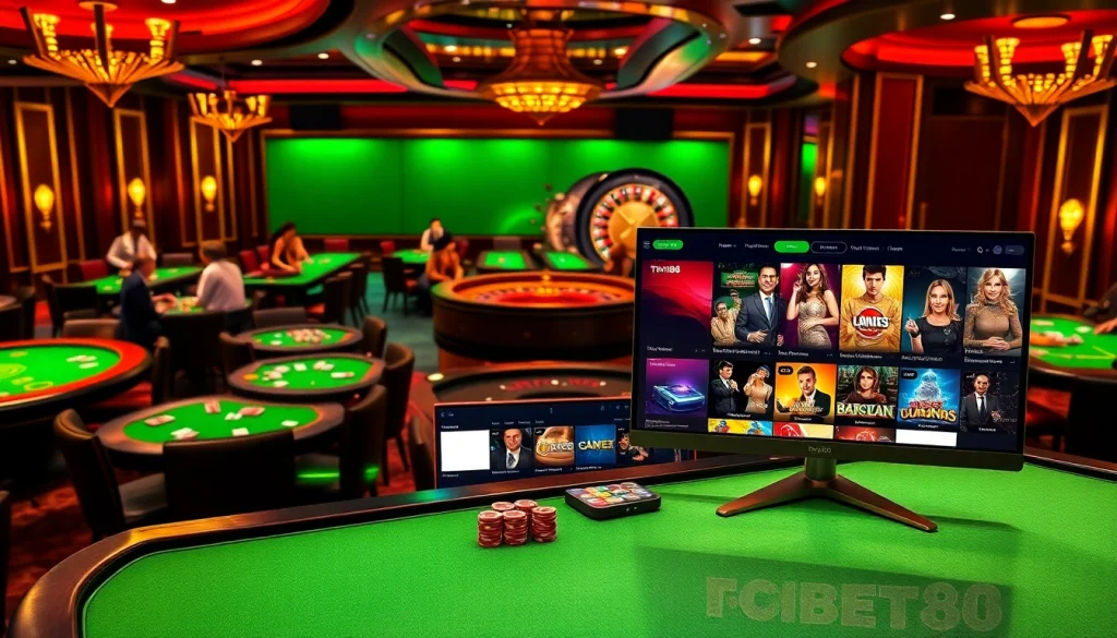 Players engaging in thrilling card games at nhà cái tobet88, showcasing an exciting casino atmosphere.