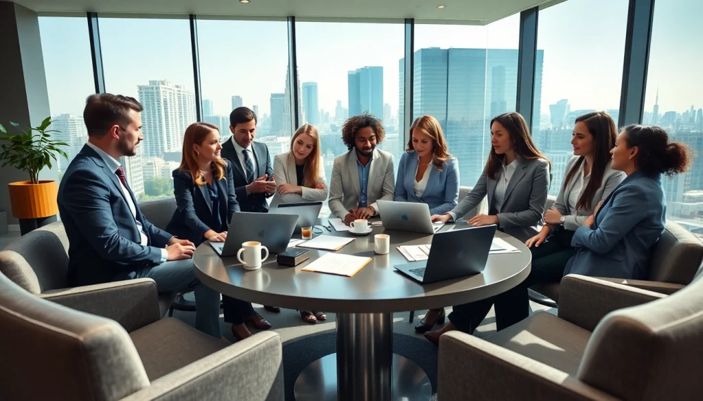 Unveiling OTE sales jobs over $100k with executives collaborating in a vibrant office