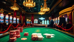 Experience the thrill of k9k9 at a vibrant casino with poker tables and slot machines.