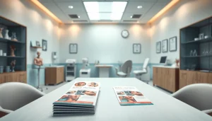 モダンなクリニックのカウンセリングルームで表示される 包茎手術 おすすめ、専門性と信頼性を強調