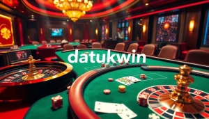 Rasakan sensasi Datukwin dengan meja poker yang cerah dan roda roulette yang berputar.