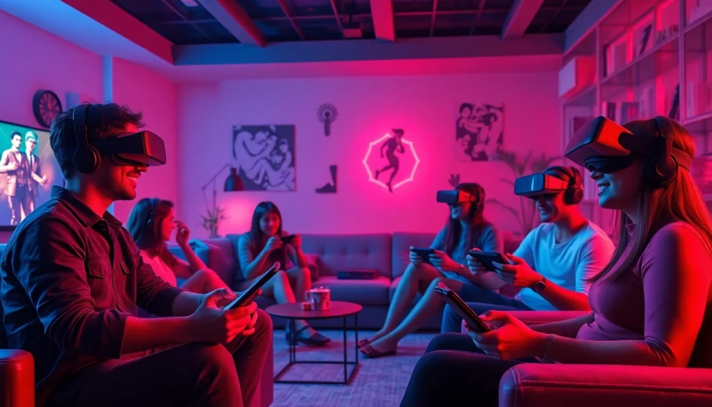 Interactive scene of users exploring sex games ai in a modern gaming setup.