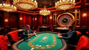 Engaged players enjoying a thrilling mmoo poker game in a luxurious casino setting.