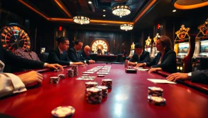 Experience high-stakes poker with TT88 chips at a luxurious casino table.