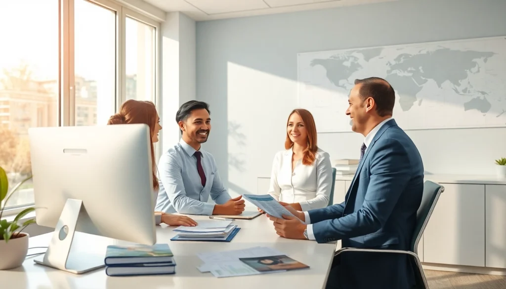 Engaging consultation with an australia migration agent in a professional office.